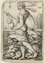 Venus, plansch fem från De sju planeterna med zodiakerna