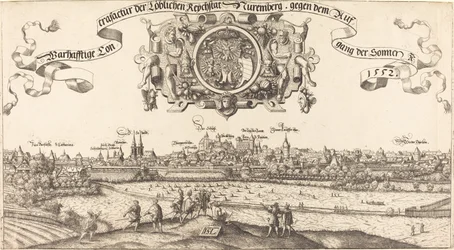 Utsikt över Nürnberg från öster [mittsektion], 1552.