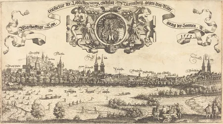 Utsikt över Nürnberg från väster [mittsektion], 1552.