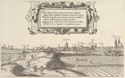 Utsikt över Nürnberg, österut, vänster skylt, 1552.