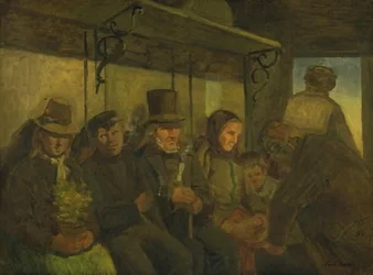 Resenärer i en tredje klass kupé
