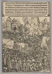 Utvisning av ungrarna, skylt 13 från historiska scener ur kejsar Maximilian I:s liv från triumfbågen