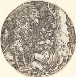 The Embrace (A couple of lovers by a tree)