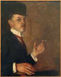 Självporträtt med en cigarett