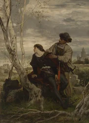 Hamlet och Horatio vid Ofelias grav