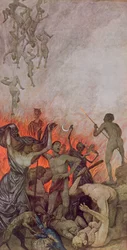 Helvetet, illustration från Festkalender utgiven i Leipzig ca 1910