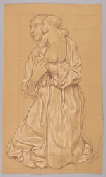 Frau mit Kind auf dem Arm