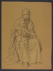 Maria med Jesus i knät