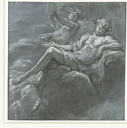 Bacchus med en drinkskål och en Sileen