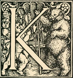 K - Ett alfabet av Hans Weiditz, c1520-1521, 1908.