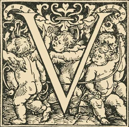 V - Ett alfabet av Hans Weiditz, c1520-1521, 1908.