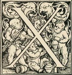 X - An Alphabet av Hans Weiditz, c1520-1521, 1908.