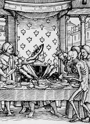 Döden och kungen, från Dödsdansen, gravyr av Hans Lutzelburger, ca 1538