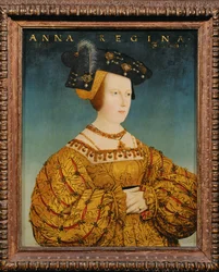Anna av Ungern, syster till kung Ludvig av Ungern och hustru till kejsar Ferdinand I, bror till kejsar Karl V ... (målning på trä)