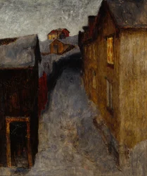 Från en sorglig stad (olja på duk)