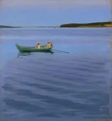 Båttur på den idylliska sjön