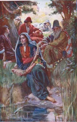 Vid Babylons floder, illustration från Pictures That Teach The Crown Series, 1920