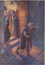 Peters ånger, illustration från Harold Copping Pictures: The Crown Series, ca 1920-talet
