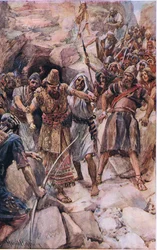 De kanaanitiska kungarnas öde, illustration från Pictures That Teach The Crown Series, 1920