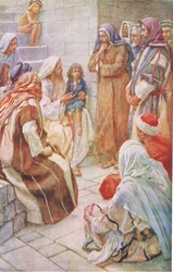 Det lilla barnet i mitten, illustration från Harold Copping Pictures: The Crown Series, ca 1920-talet