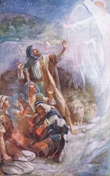 The shepherds of Bethlehem, illustration från Harold Copping Pictures: The Crown Series, ca 1920-talet