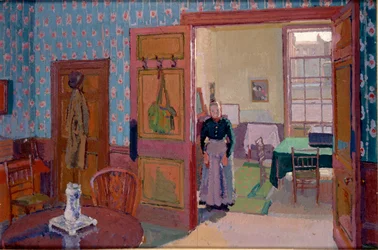 Interiör med Mrs Mounter, 1916-1917