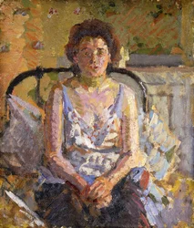 Kvinna på en säng, ca 1912-3