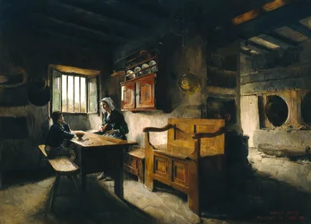Gårdsinredning Bretagne (olja)