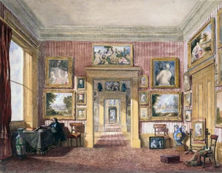 Matsalen på Thirlestaine House, Cheltenham, ca 1843 (akvarell)