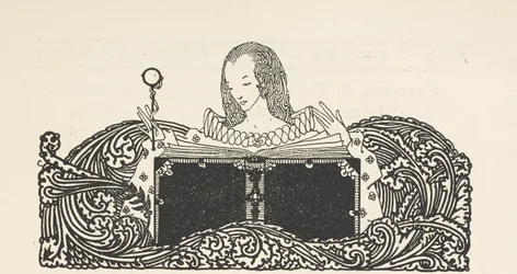 Illustration som visar en kvinna som läser en bok, högst upp på innehållssidan.