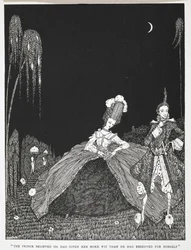 "Prinsen trodde att han hade gett henne mer kvickhet än han hade reserverat för sig själv." Illustration till berättelsen, 