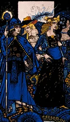 The Queens of Sheba, Meath och Connaught Illustration av Harry Clarke från 
