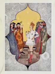 Kejsarens nya kläder: ”” Åh, vad snygga de ser ut! Hur kapitalt de passar”” - i “” Sagor”” av HC Andersen, ill. av Harry Clarke