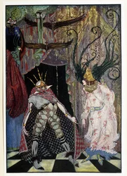 Reskamraten: "" Låt honom få huvudet avhugget"" - i "" Sagor"" av Hans Christian Andersen, ill. av Harry Clarke