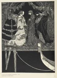 "det var Marchesa Aphrodite - tillbedjan av hela Venedig". Illustration till berättelsen "uppdraget".