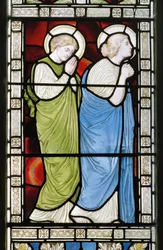 The Crucifixion sidopanel, East Window, 1872 (målat glas)