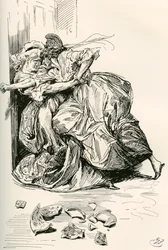 Illustration till Charles Dickens roman A Tale of two citys