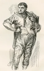 Illustration till Charles Dickens roman A Tale of two citys