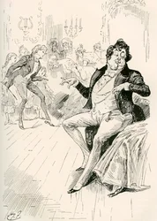 Turveydrops, Senior och Junior. Illustration av Harry Furniss till Charles Dickens roman Bleak House, från The Testimonial Edition, publicerad 1910.