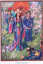 Prinsessan Yakami av Inaba (från Susano och Ohkuni) (litografi)