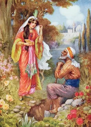 Prinsessan och pärlorna, illustration ur "Children