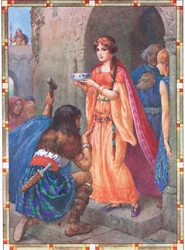 "The lady of Lock Awe" (ur The Token) (färglitografi)
