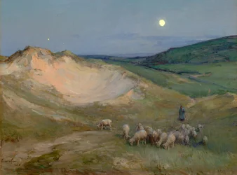 Kväll på sanddynerna (olja på duk)