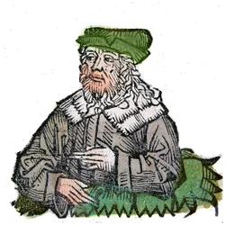 Porträtt av Plotin (Plotino) (Plotinus) (205 - 270), grekisk filosof. Xylografi av "" Chronicles of Nuremberg"" av Hartmann Schedel