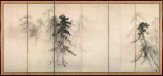""furor"" Bläck på papper av Tohaku Hasegawa (1539-1610) 1500-tal Dim 156x356 cm Japan Tokyo National Museum