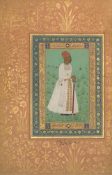 Porträtt av Jadun Rai Deccani, Folio från Shah Jahan Album, recto: ca. 1622, tergo: ca. 1530-50