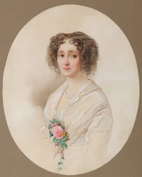 Porträtt av Alexandra Mikhaylovna Chelishcheva 1816-1913, 1851