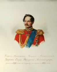 Porträtt av general Yegor Fyodorovich Meiendorf 1794-1879 från albumet för de kejserliga hästvakterna, 1846-1849