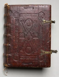 Evangelisk bok med evangelistporträtt