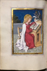 Evangeliebok med evangelistporträtt: Sankt Johannes, ca. 1480.